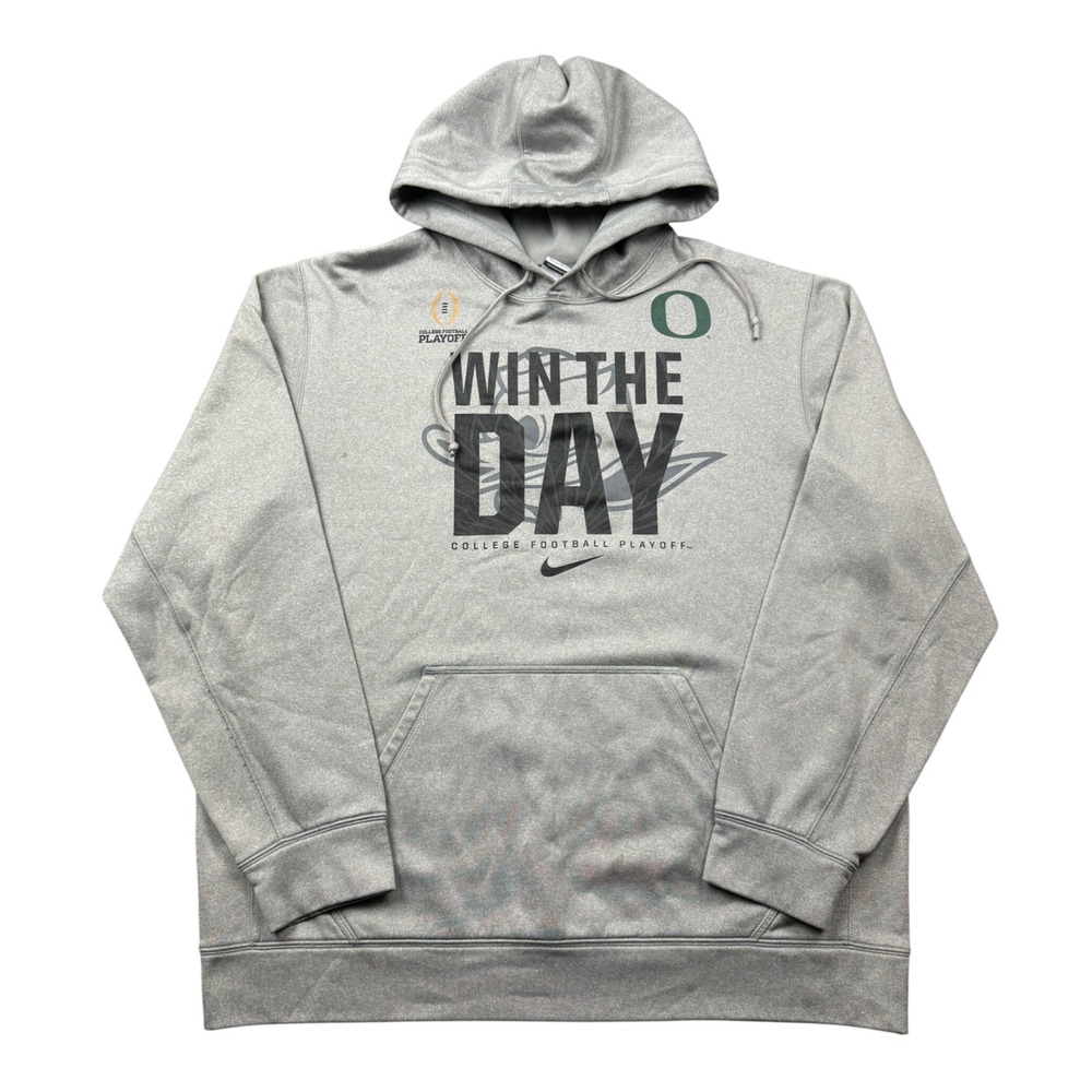 Nike Oregon Ducks Win The Day Hoodie Men XL Gray College Football Therma-FIT